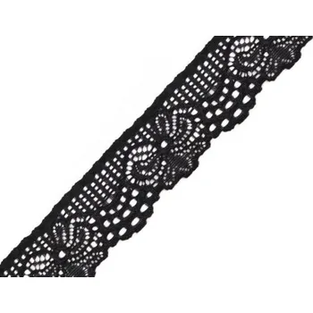 Krajka Krajka elastická, černá 30 mm