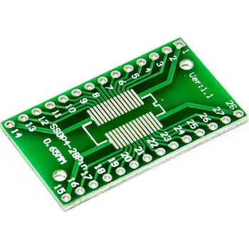 Elektrický konektor PCB redukce z SOP4-28 1.27mm, SSOP4-28 0.65mm na DIP 2.54mm