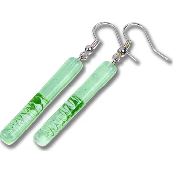 Náušnice Skleněné náušnice zelené DAISY N1408