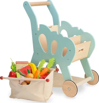 Dřevěná hračka Le Toy Van nákupní košík s příslušenstvím
