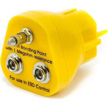 ESD Uzemňovací zástrčka pro ESD příslušenství, 1x M5, 2x ESD patentka 10mm