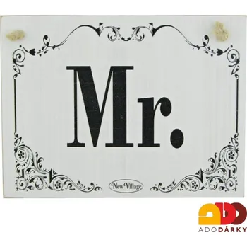 Plechová cedule Dřevěná cedulka "Mr" 20 x 15 cm (Cedulka na zeď)