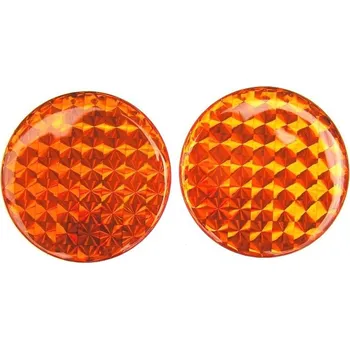 Samolepicí dekorace na vozidlo 3D kulaté pružné oranžové gelové odrazky, 50 mm, 2 ks