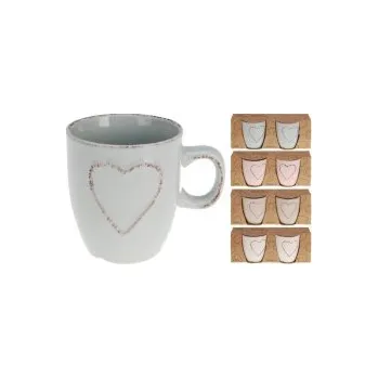 hrnek 150ml SRDCE keramický mix barev (2ks)