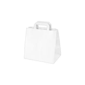 Papírové tašky 32x21x27cm bílé 50ks