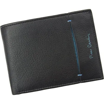 Černá kožená peněženka Pierre Cardin 8806 s modrým proužkem