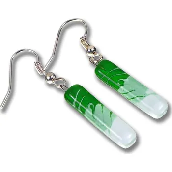 Náušnice Skleněné náušnice zelené DAISY N1407