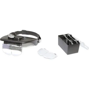 Lupa Čelová lupa s osvětlením a výměnnými čočkami