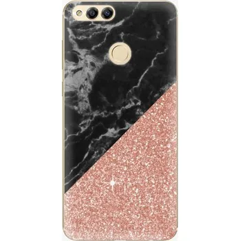 Pouzdro na mobilní telefon iSaprio Rose and Black Marble pro Honor 7X