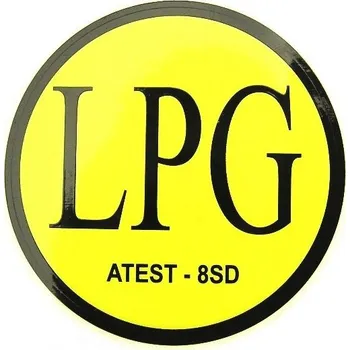 Samolepicí dekorace na vozidlo Samolepka LPG o průměru 70 mm - ATEST 8SD