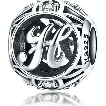 Přívěsek Elenys stříbrný přívěsek korálek písmeno H