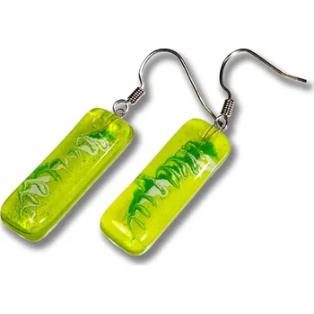 Náušnice Skleněné náušnice zelené DAISY N1401