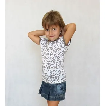 Dívčí tričko EVONA Dívčí tričko MIRINKA 116 béžová srdíčka