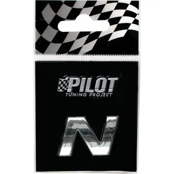 Samolepicí dekorace na vozidlo Pilot Chromované samolepící 3D písmeno (N) - menší - Lampa Italy 07924