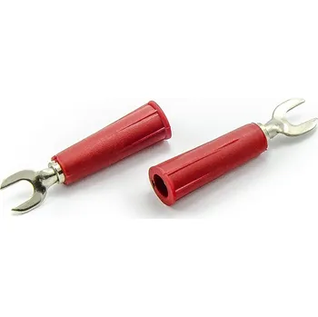 Elektrický konektor Redukce banánek - kabelová vidlice červená 4mm