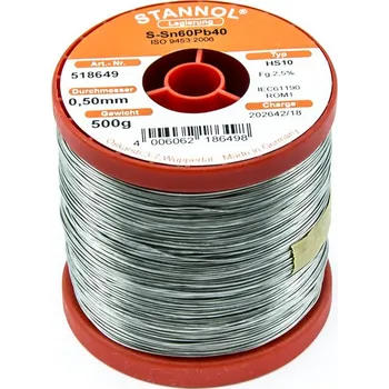 Příslušenství ke svářečce Trubičkový cín 0.5mm Sn60Pb40 HS10 STANNOL 500g