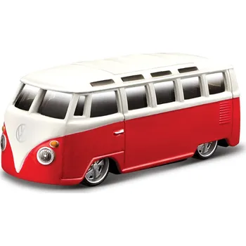 autíčko Bburago Volkswagen Van Samba 1:64 červený