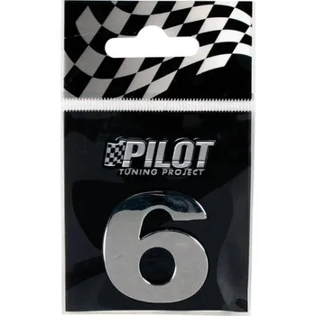 Samolepicí dekorace na vozidlo Pilot Chromované samolepící 3D číslo (6) - Lampa Italy 07893