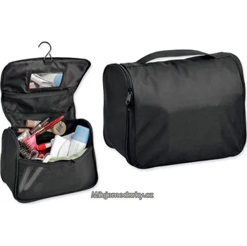 Kosmetická taška střední toaletní / kosmetická taška s háčkem na zavěšení černá