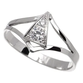 Prsten Prsten z bílého zlata se zirkony 0059 + DÁREK ZDARMA