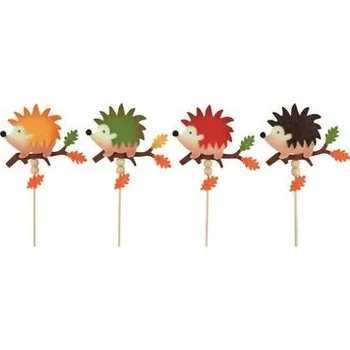 Ježek z filcu s větvičkou zápich 6 cm + špejle, 1ks