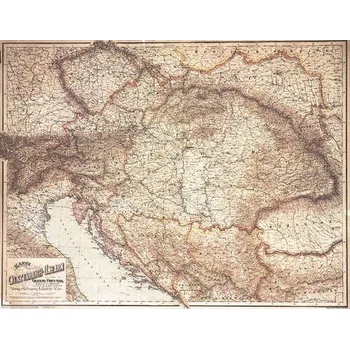 Nástěnná mapa: Monarchie Rakousko Uhersko 1890