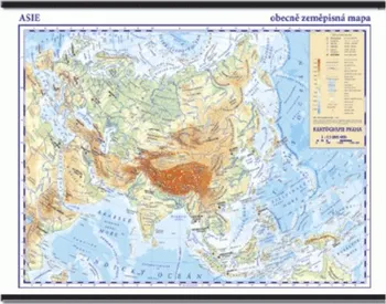 Asie školní nástěnná obecně zeměpisná mapa 1:13 mil. 136 x 96 cm