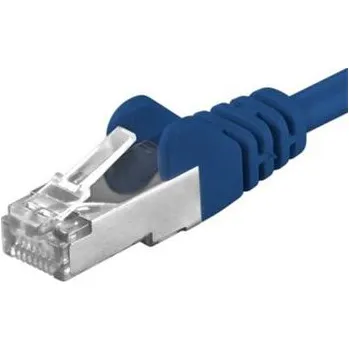 Síťový kabel PREMIUMCORD Patch kabel CAT6a S-FTP, RJ45-RJ45, AWG 26/7 0,25m modrá