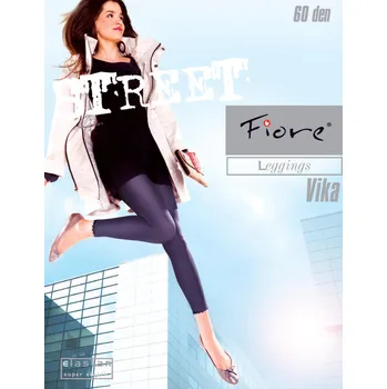 Dámské legíny VIKA 60den-leggins Fiore grey-šedé 2-S (hladké leginy z mikrovlákna)