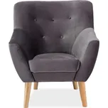 MAMBA křeslo Amber sametově šedá