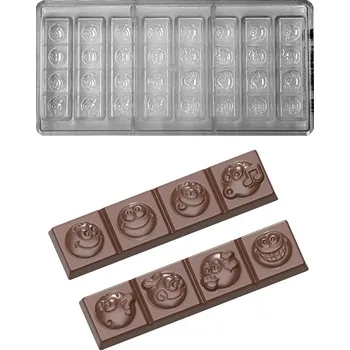 Forma na pečení Forma na čokoládovou tabulku 17g (Smajlíci) 1x8 tvary/tabulka (2 fig)