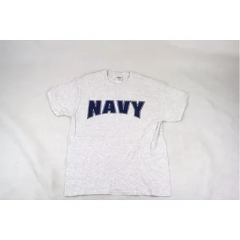 Oblečení a móda Gildan Tričko, triko s potiském NAVY krátký rukáv - světle šedé Velikost: L