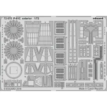 Plastikový model Eduard 1/72 P-61C exterior (HOBBY BOSS)