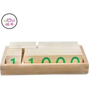 Dřevěná hračka Čína Montessori dřevěné kartičky 1 - 9000