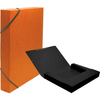 Archivační box CAESAR Box na spisy A4, prešpán 4 cm, oranžový