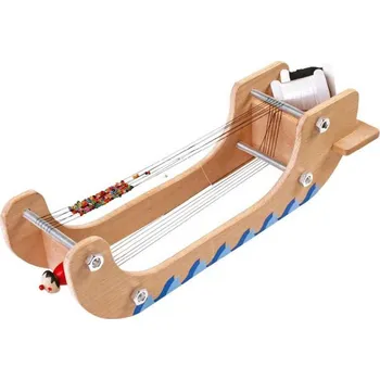 Dřevěná hračka Legler Tkalcovský stav s korálky