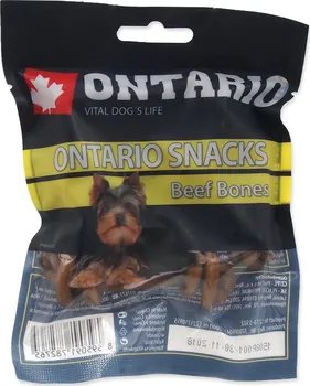 Pamlsek pro psa Ontario Dog Rawhide Bone 7,5 cm 5 ks