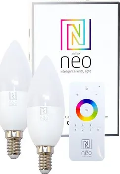 Žárovka Immax LED E14 5W bílá teplá NEO 07002BD 2 ks + dálkový ovladač