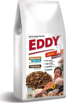 Krmivo pro psa Eddy Junior Medium Breed polštářky s jehněčím 8 kg