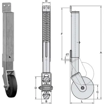 Příslušenství pro plot FAC Základní teleskopické kolečko, pr. 125, žár.Zn