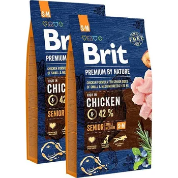 Krmivo pro psa 2x Brit Premium by Nature Senior S+M 8kg
