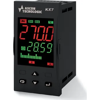 Termostat Regulátor teploty a rychlosti posuvu Ascon Tecnologic KX7 HESR-D pro pece a chladící tunely