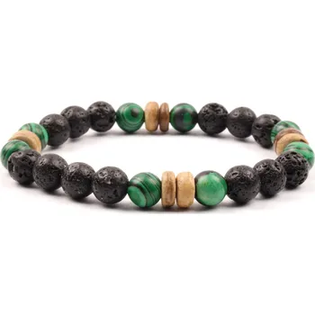 Náramek Moni - pánský náramek láva malachit