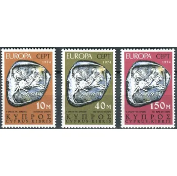Poštovní známka Řecko (1974) MiNr. 409 - 411 ** - Kypr (řecký) - Europa: sochy