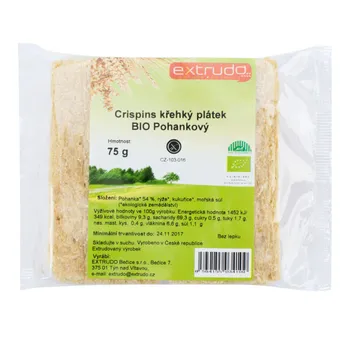 Rýžový chlebíček Extrudo Crispins křehký plátek pohankový Bio 75 g