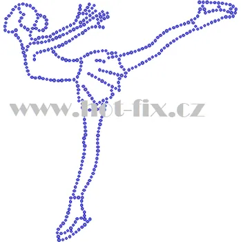 C170 - krasobruslařka nažehlovací hot-fix kamínkový potisk na textil, rozměry cca 15,3x15,7cm barva: kameny barva 101 Crystal /stříbrná