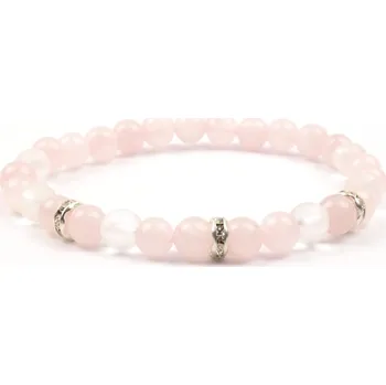 Náramek Moni - dámský náramek růženín křišťál matný s rondelkami