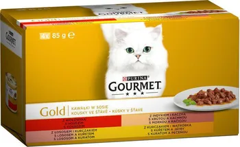 Krmivo pro kočku Purina Gourmet Gold Multipack Chunks in Gravy kousky masa ve šťávě