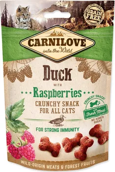 Pamlsek pro kočku Carnilove Cat Crunchy Snack Duck with Raspberries with fresh meat 50g