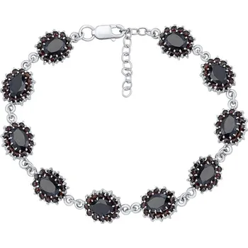 Náramek Luxusní stříbrný náramek s českými granáty